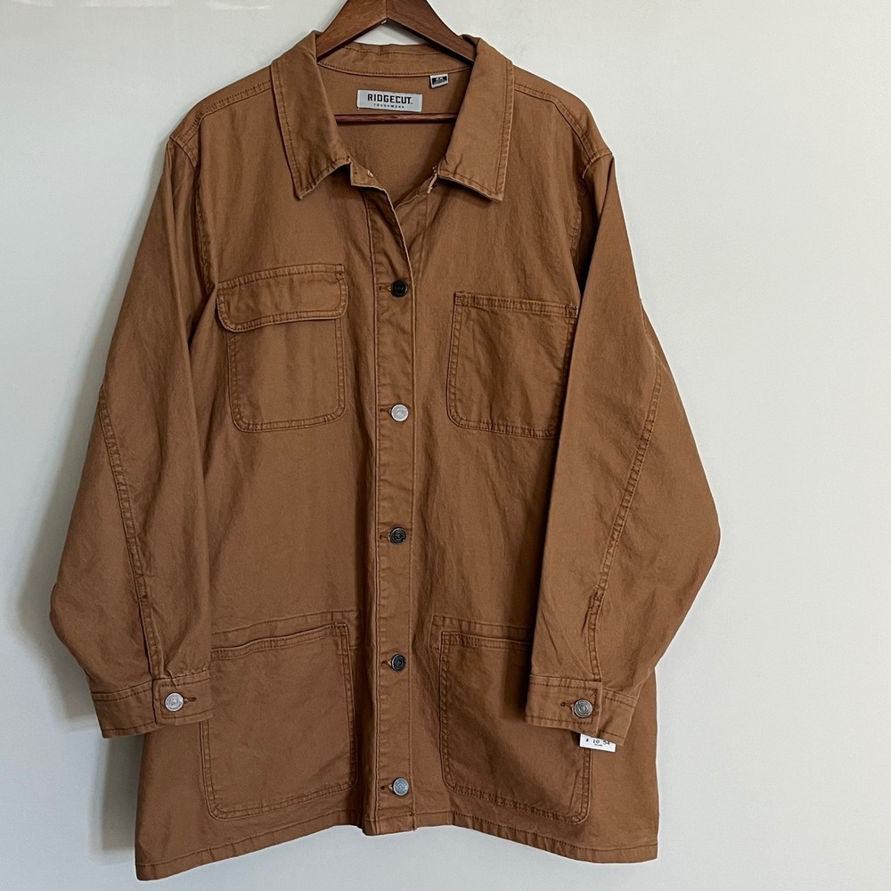 Ridgecut Toughwear Men Brown Canvas Chore Coat Utility Jacket 2X